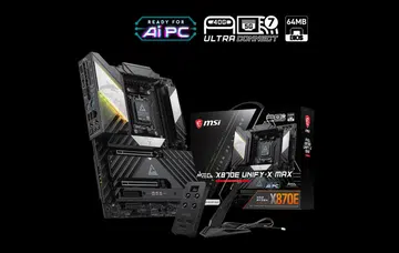 The enthusiast-oriented X870E Unify-X Max leads MSI’s PC component showcase at this year’s Computex.