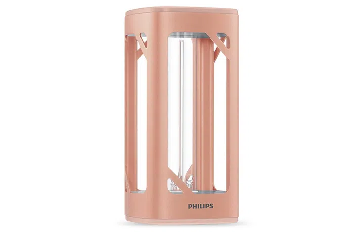 Philips UV-C disinfection desk lamp in Champagne Gold. Source: Signify.