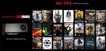 The Radeon RX 470 can supposedly push over 60fps in some of the latest titles. (Image Source: AMD)
