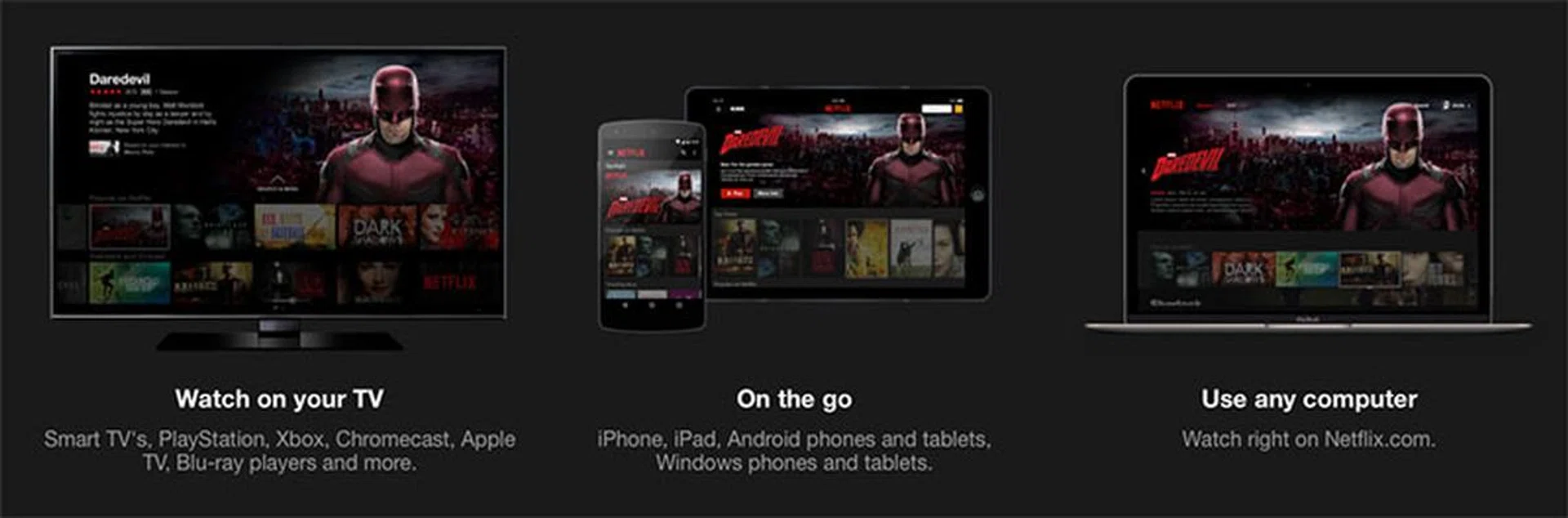 One of the great things about Netflix is that you can watch it on various devices.