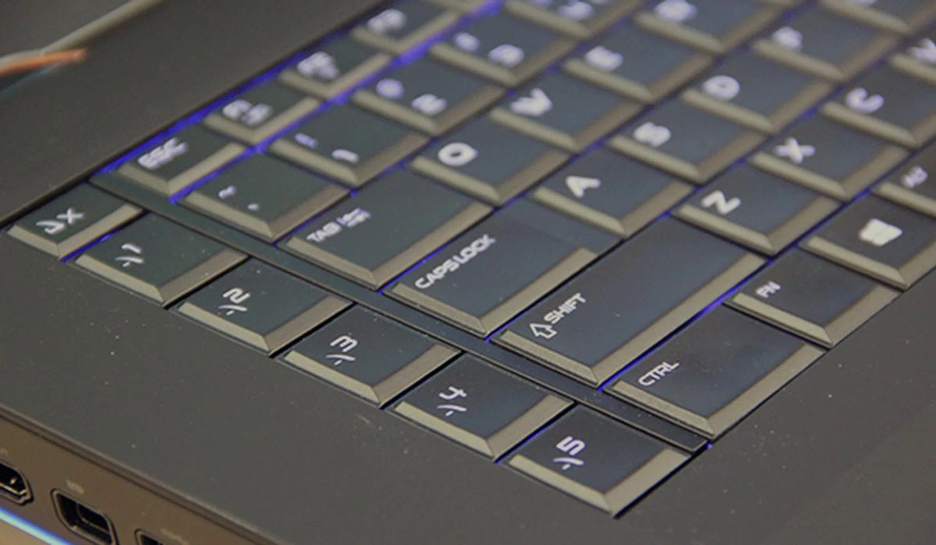 The Alienware 18 keyboard features macro keys, but the position could be better as we found ourselves inadvertently hitting it instead of Control.