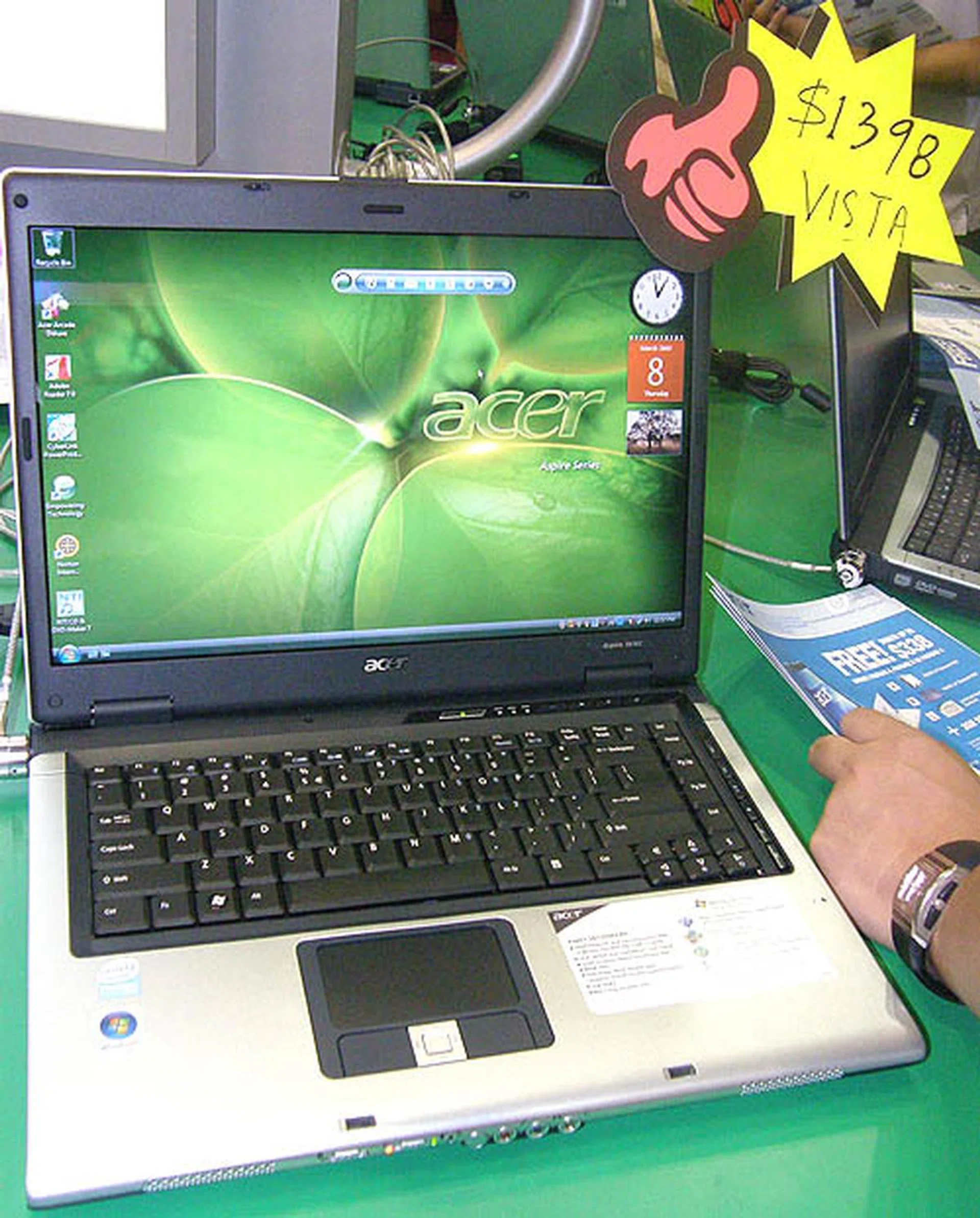  Yes, for $1398, you'll get to experience Windows Vista Home Premium on a budget notebook like the Aspire 5612ZWLMi, which uses a dual-core Intel T2060 processor along with 1GB of system memory and a 80GB hard drive. Just about adequate for students and other less demanding users.  