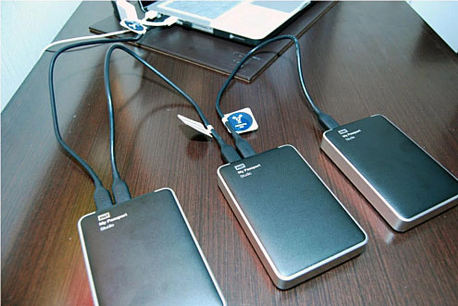 The My Passport Studio for Mac features two FireWire ports that you can use to daisy chain to other My Passport Studios, up to a maximum of five such drives. 