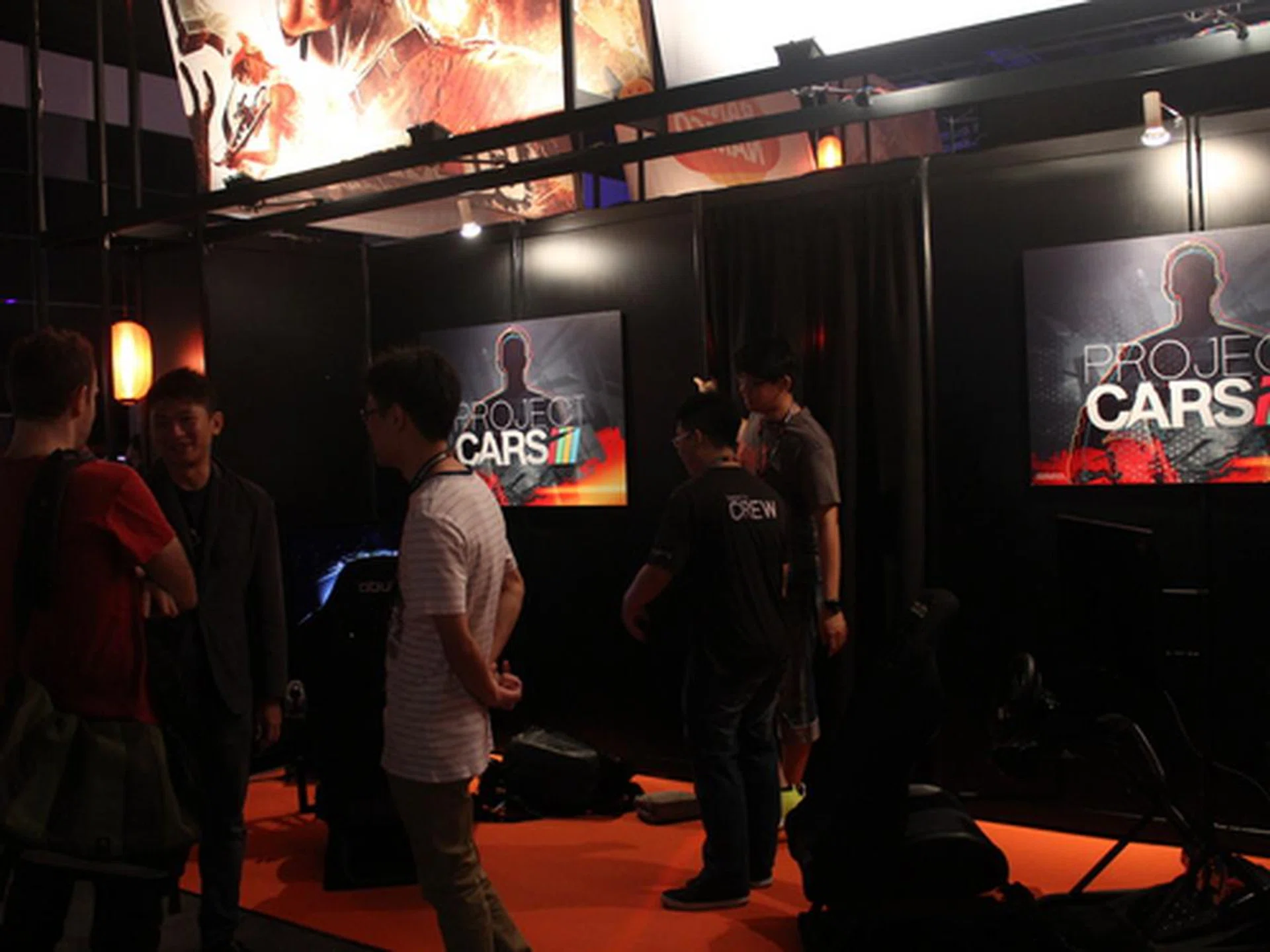 Right at the back of Bandai Namco's booth was Project Cars, which not to be outdone by Driveclub, also had its own custom rigs.