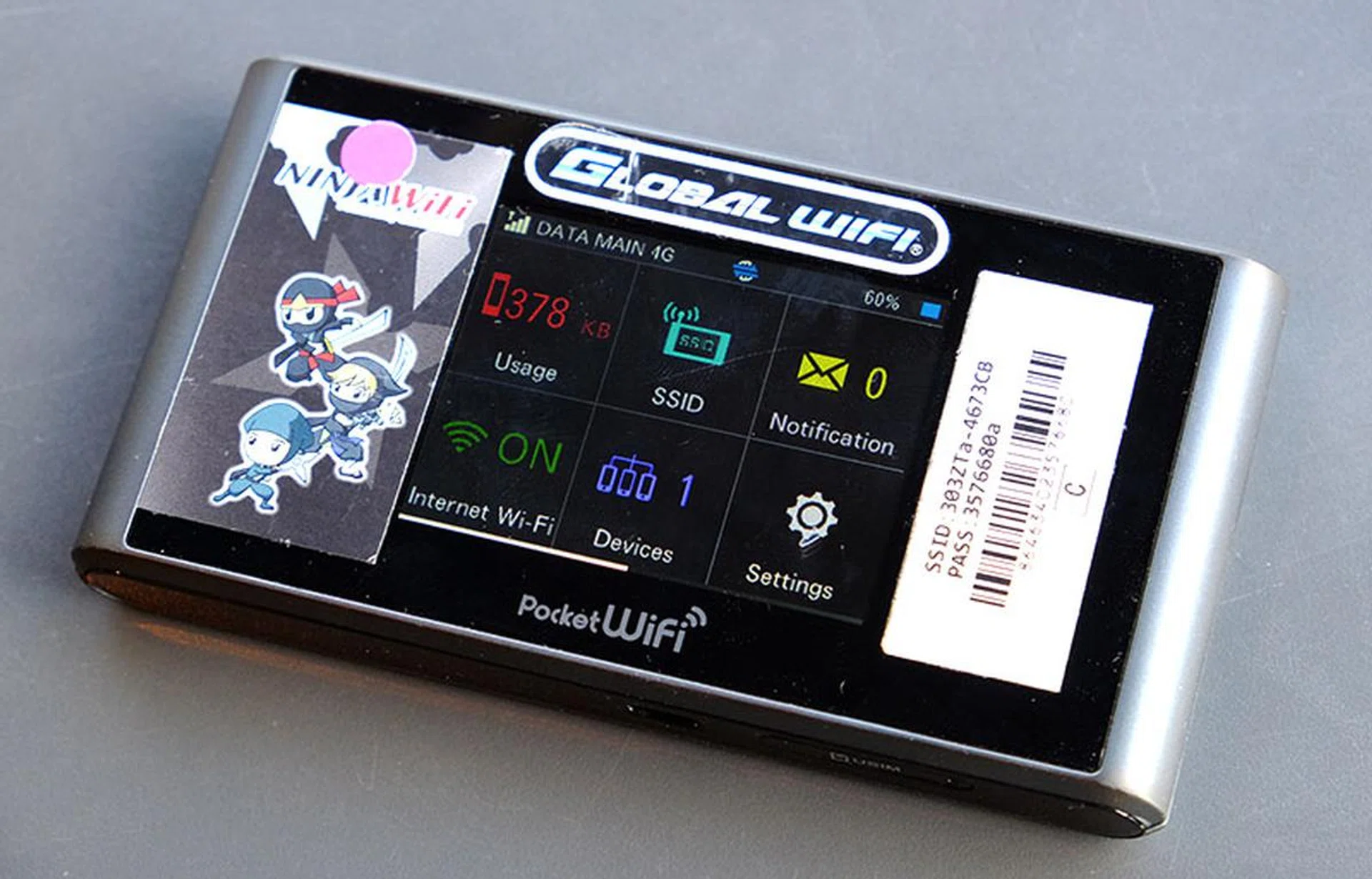 This was a portable Wi-Fi router that we used on a trip to Japan back in 2016.