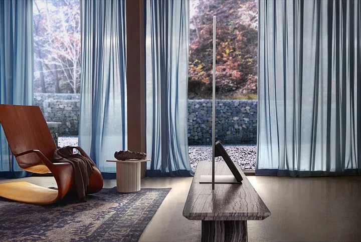 All 2021 QLED TVs are thinner than the 2020 models they're replacing. (Image: Samsung.)