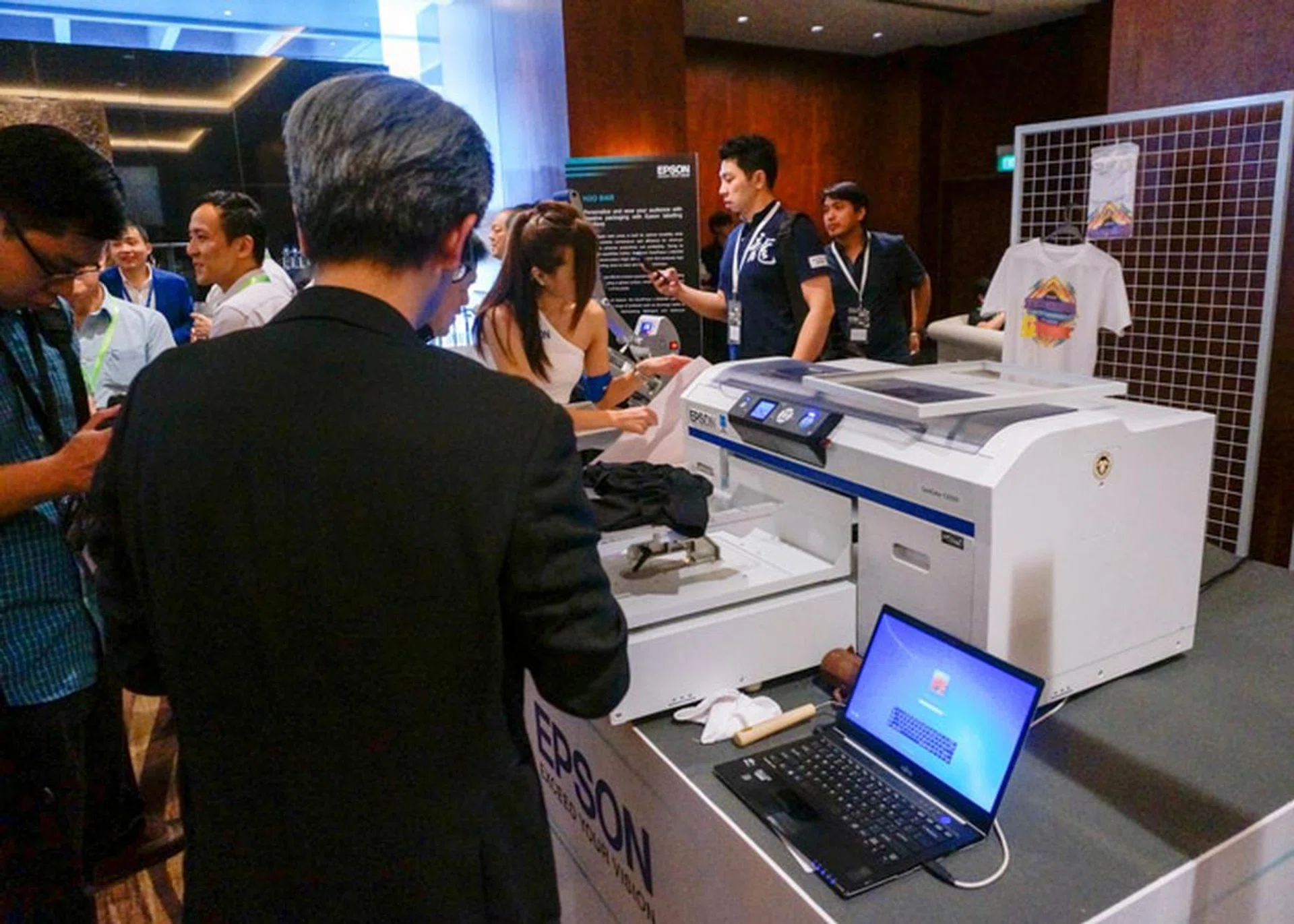 The SureColor SC-F2000 Garment printer has a fairly large footprint.