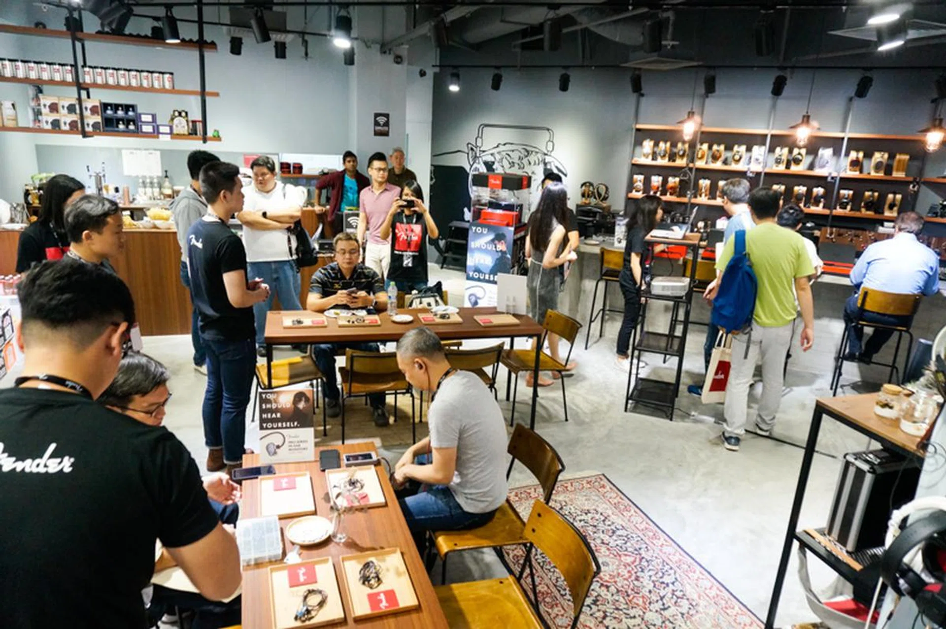 Listening stations were set-up across the entire cafe.
