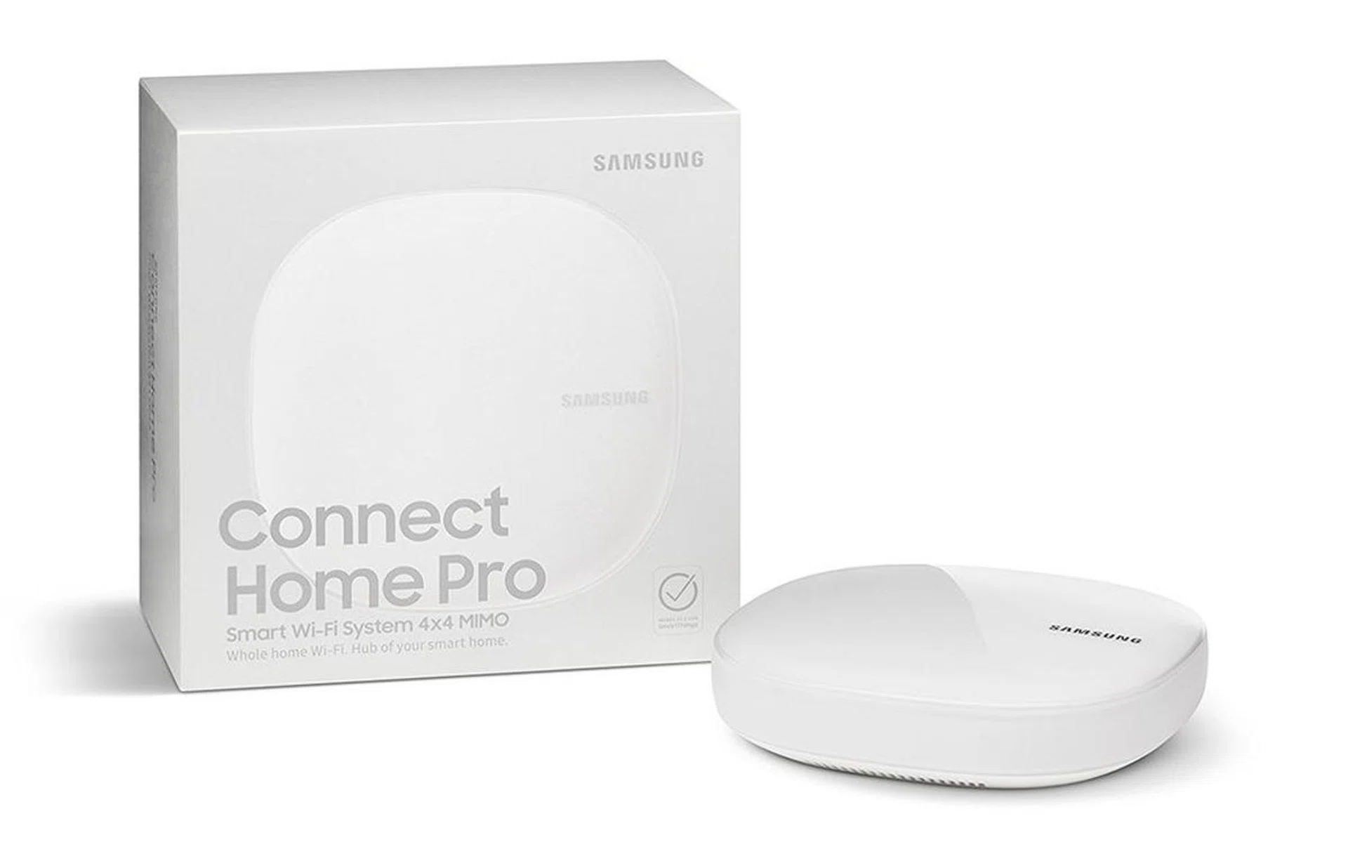 The Samsung Connect Home Pro mesh networking system and smart home hub. (Image source: Samsung)