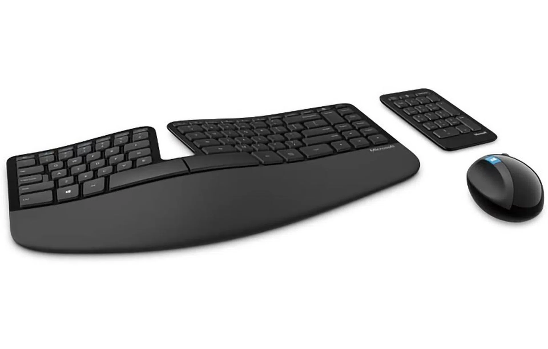 The Microsoft Sculpt Ergonomic Desktop isn't as long as the Logitech Ergo K860, but you'll still need to find space for the number pad. 