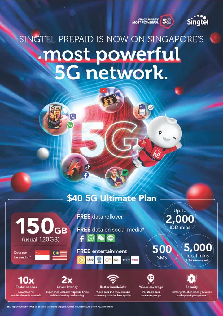 Singtel 5G Prepaid. Image credit: Singtel.