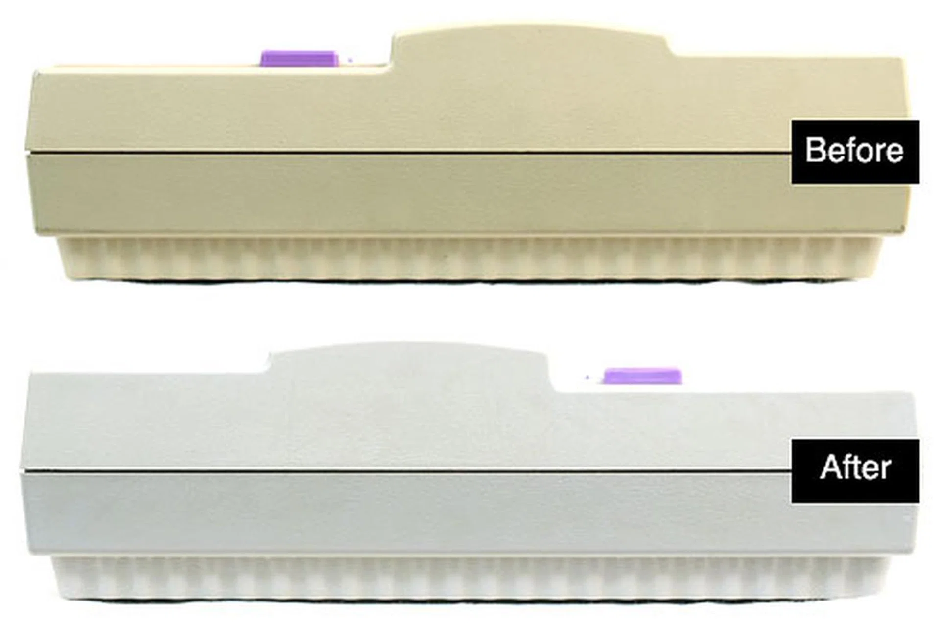 Here's a comparison of the difference before and after the cream peroxide treatment on the SNES.