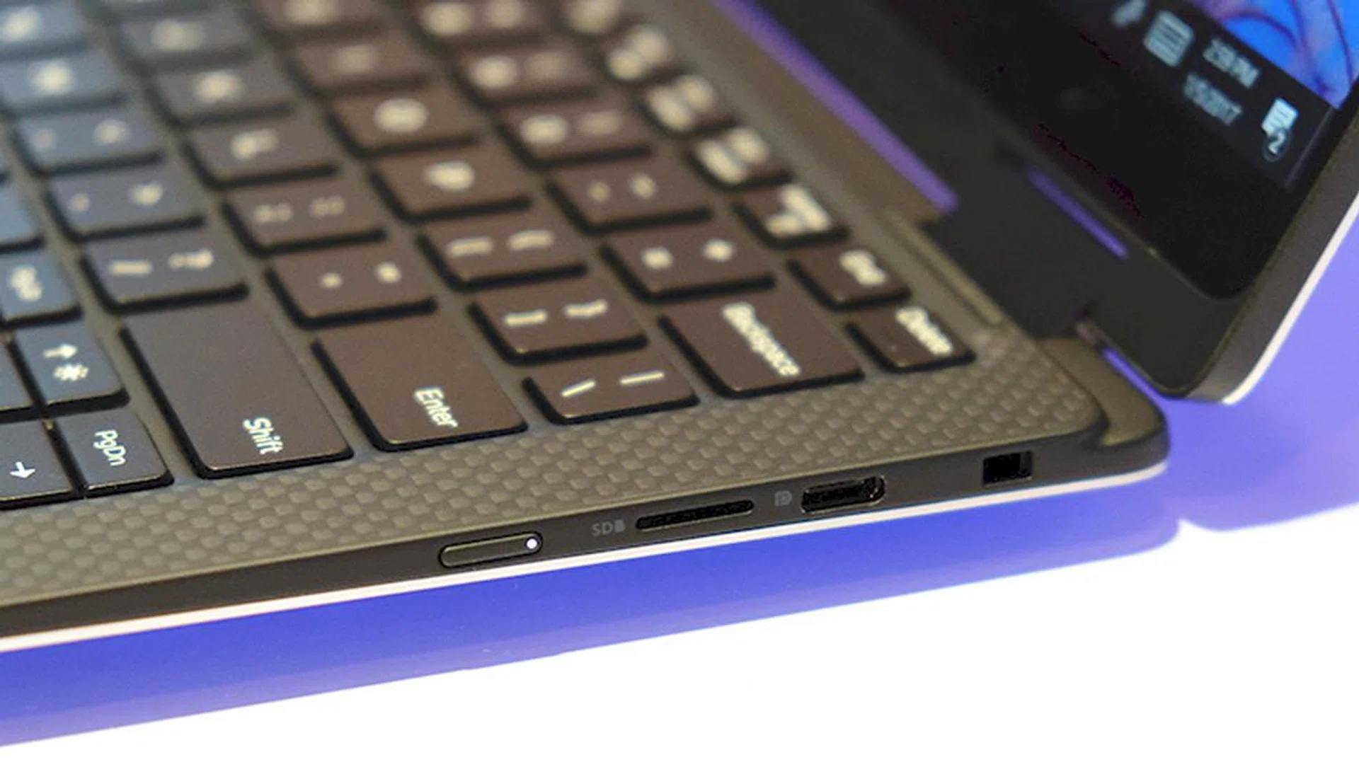 On the right is another USB Type-C port and the micro-SD card reader.
