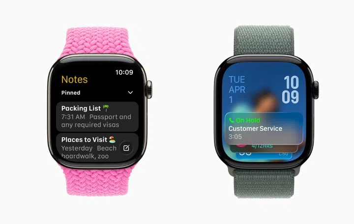 The new Notes app and Hold Assist at work. Photo: Apple. 