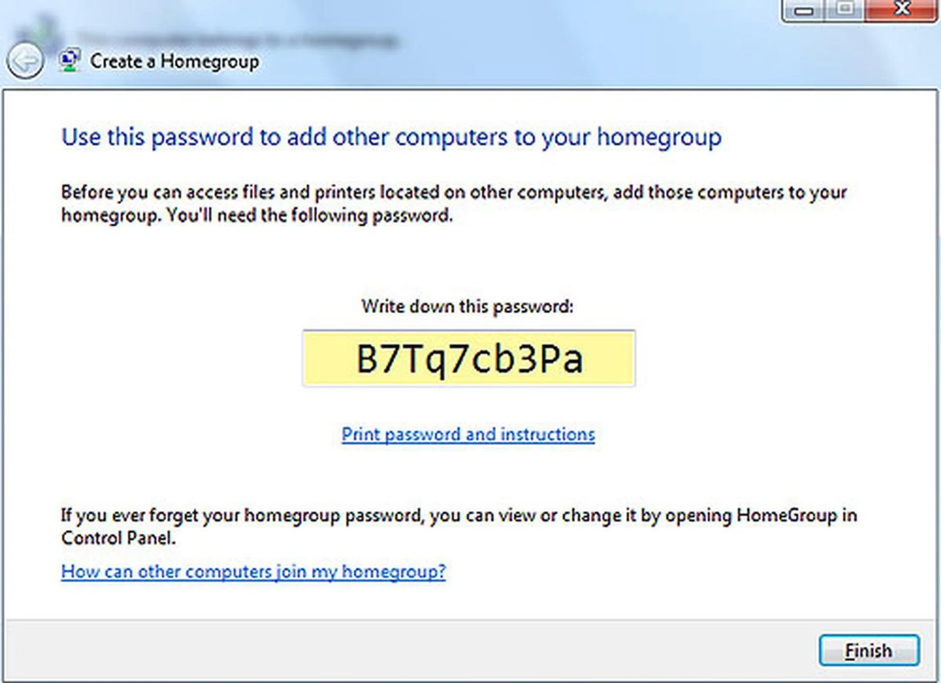 The generated password can be a pain in the butt for others to log into your Homegroup, so let's change it.