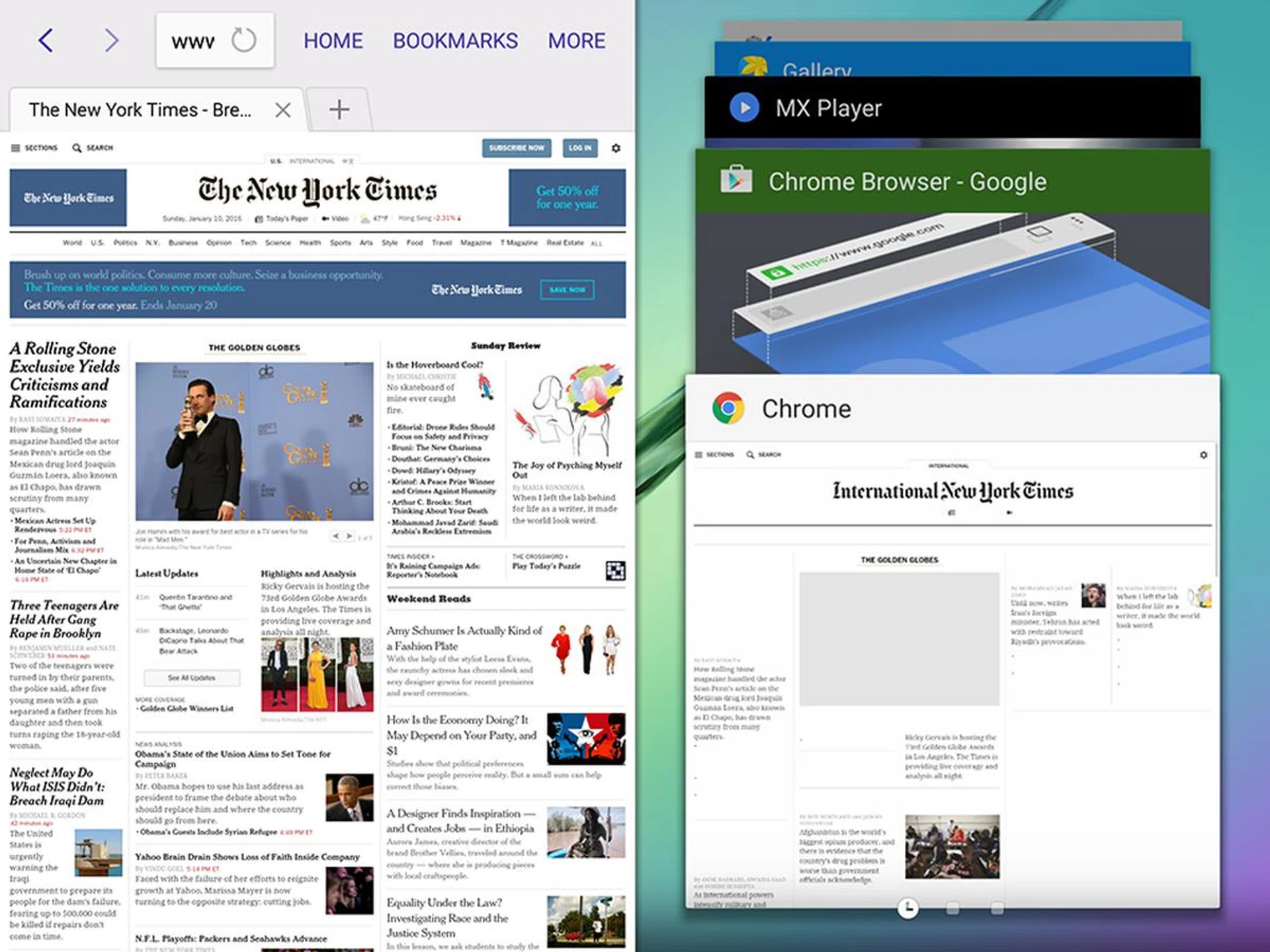 Galaxy Tab S2 multi window