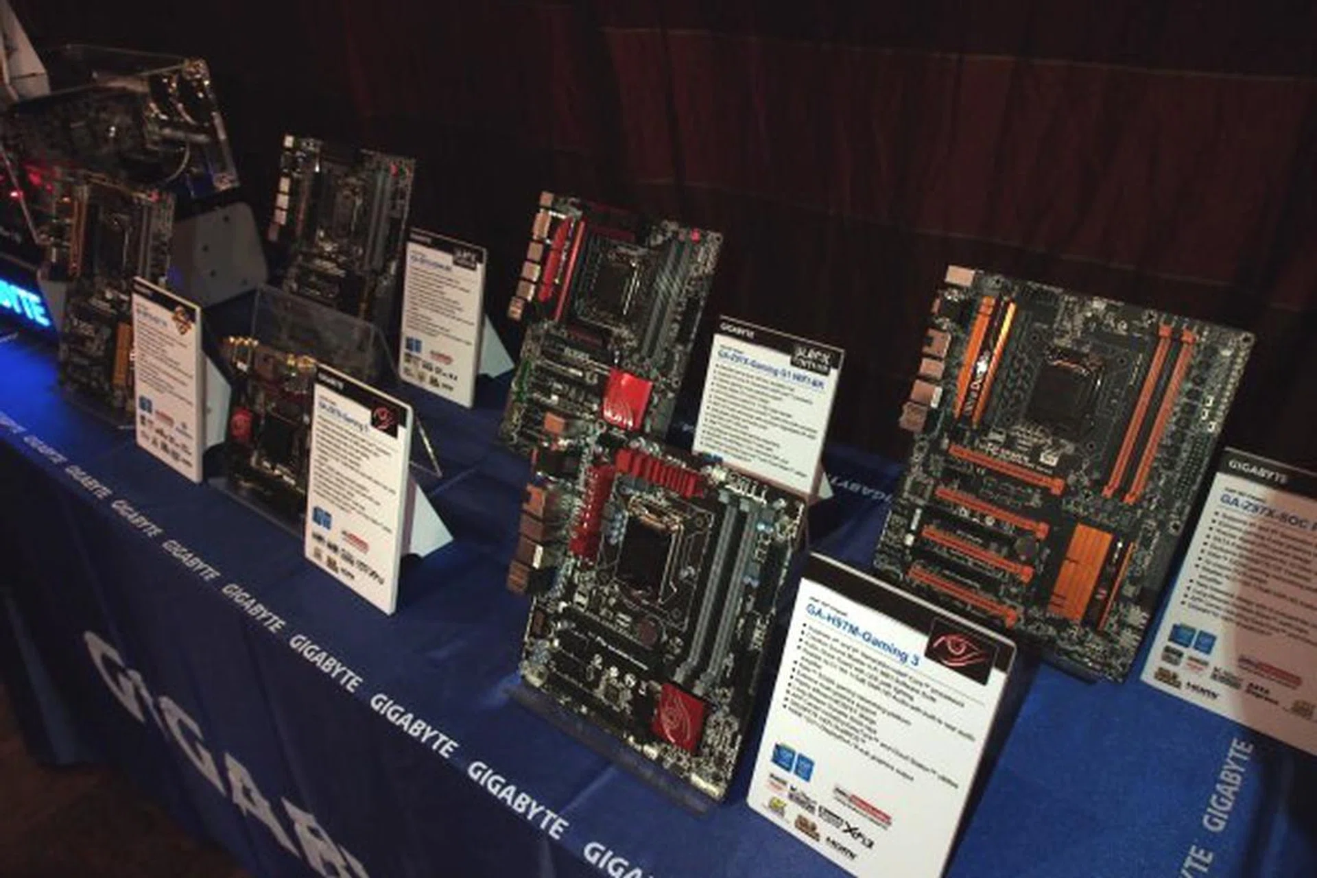 A sample range of new Gigabyte 9 Series boards. They've got everything from Full ATX to mini-ITX for all your DIY needs.