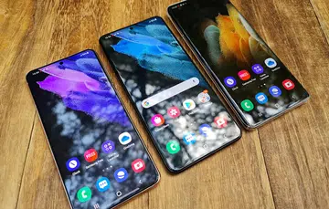 The Samsung Galaxy S21 series.