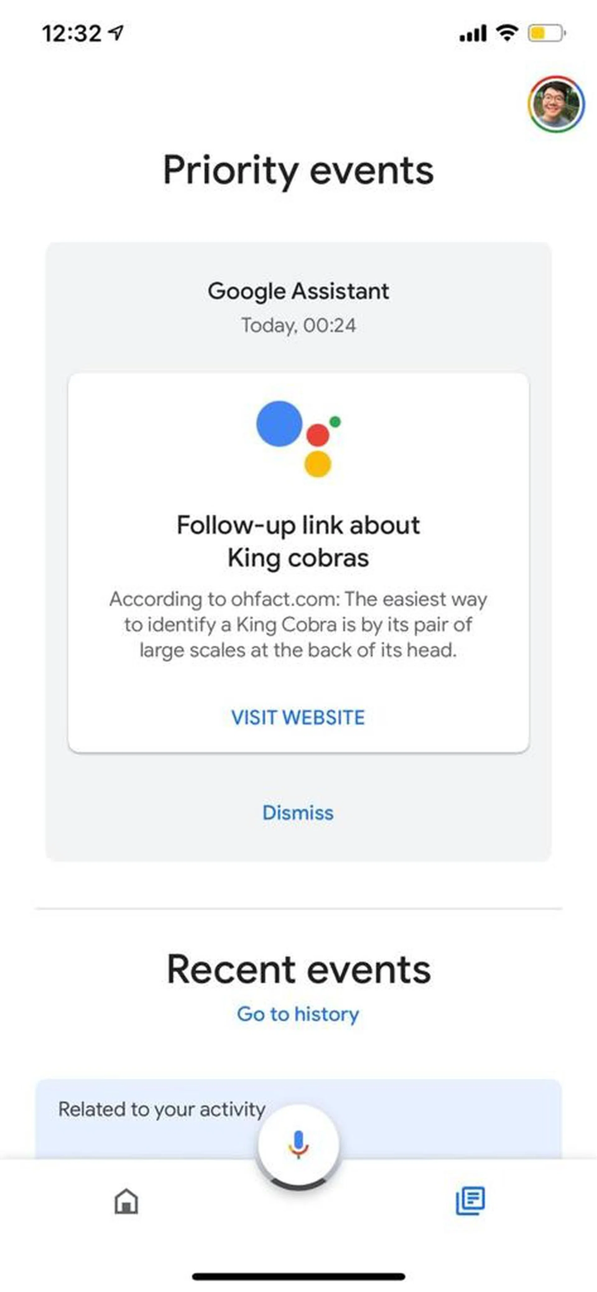 Here's an example of a follow-up link that Google assistant prompts you on your phone when you ask the speaker a question.