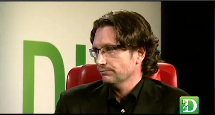 A screen grab from the interview video of Mr. Erik Huggers, corporate vice president at Intel Media, who spoke at the recent Dive into Media conference. (Video Source: AllThingsD.com)