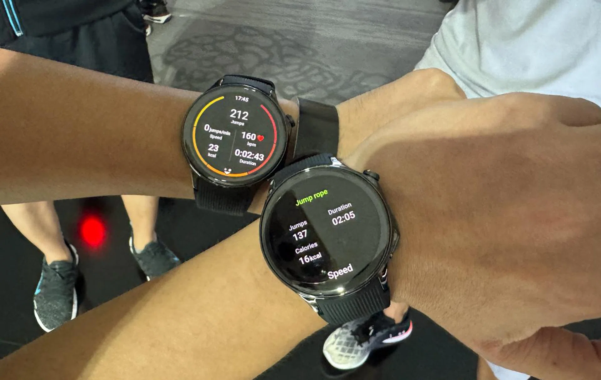 The aftermath of our 2-minute rope skipping attempt.