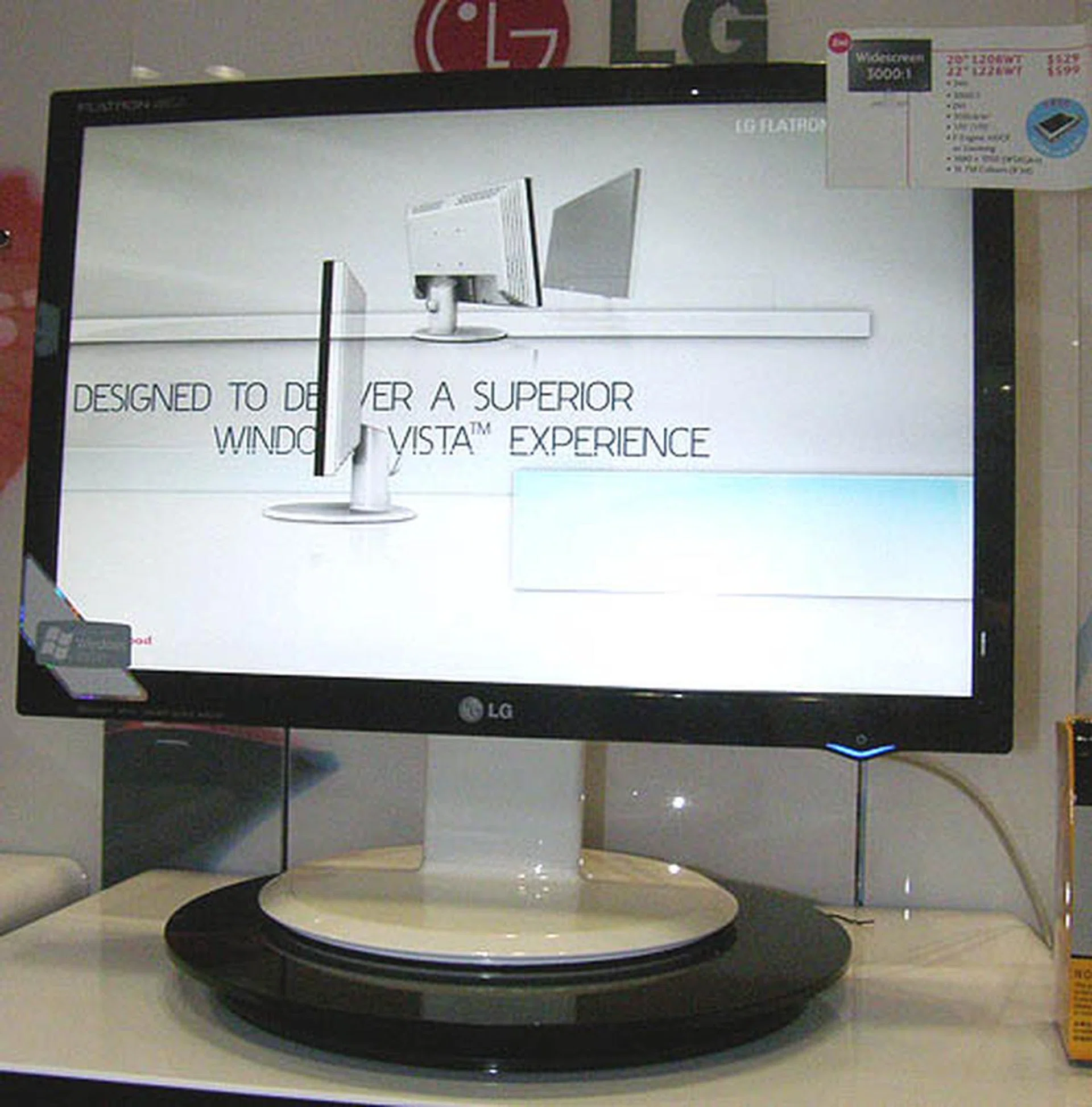  At $599, this 22-inch widescreen LCD display has a 8-bit panel and HDCP support.  