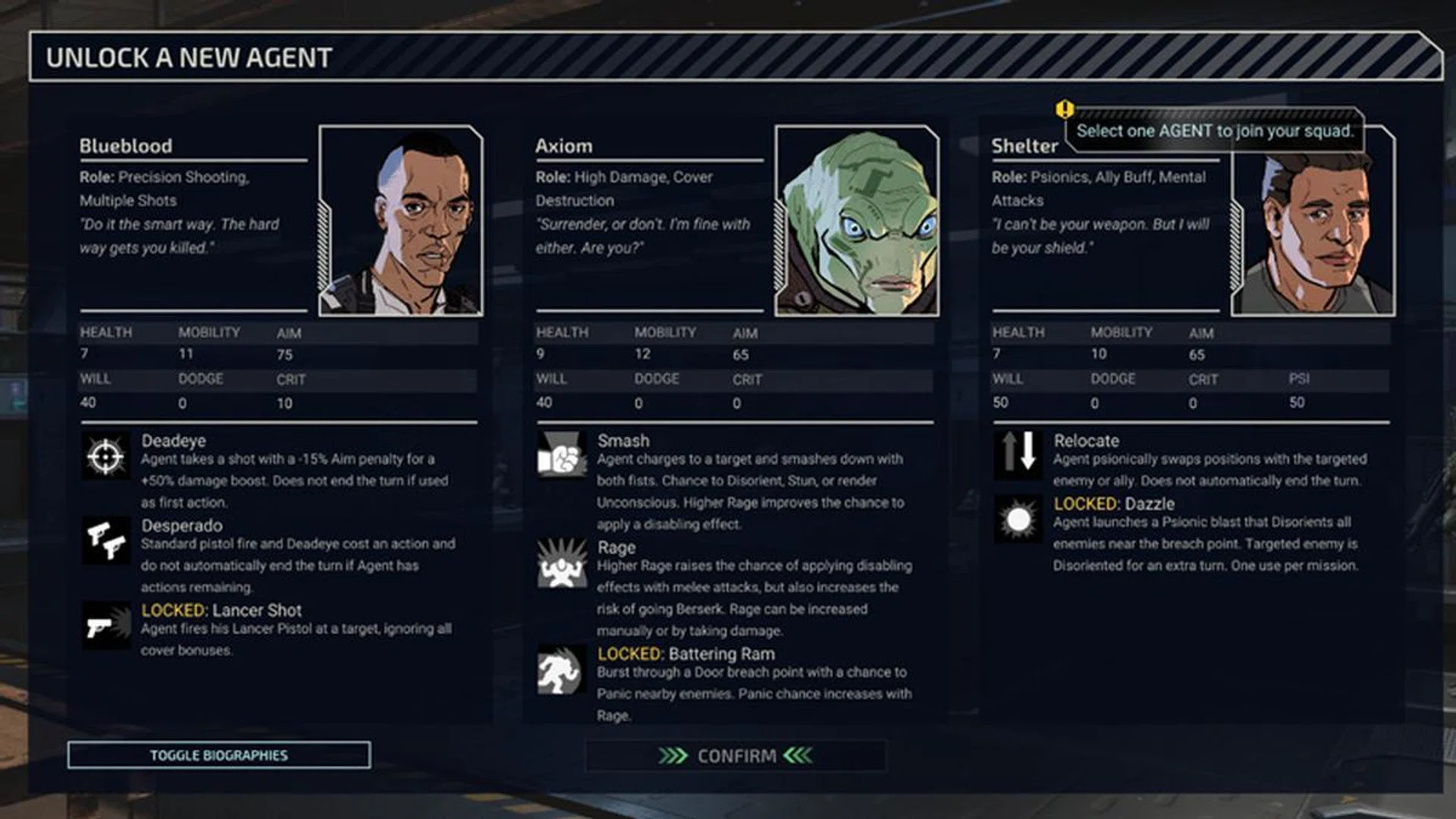 You'll eventually unlock every member of Chimera Squad, but only one at a time. 