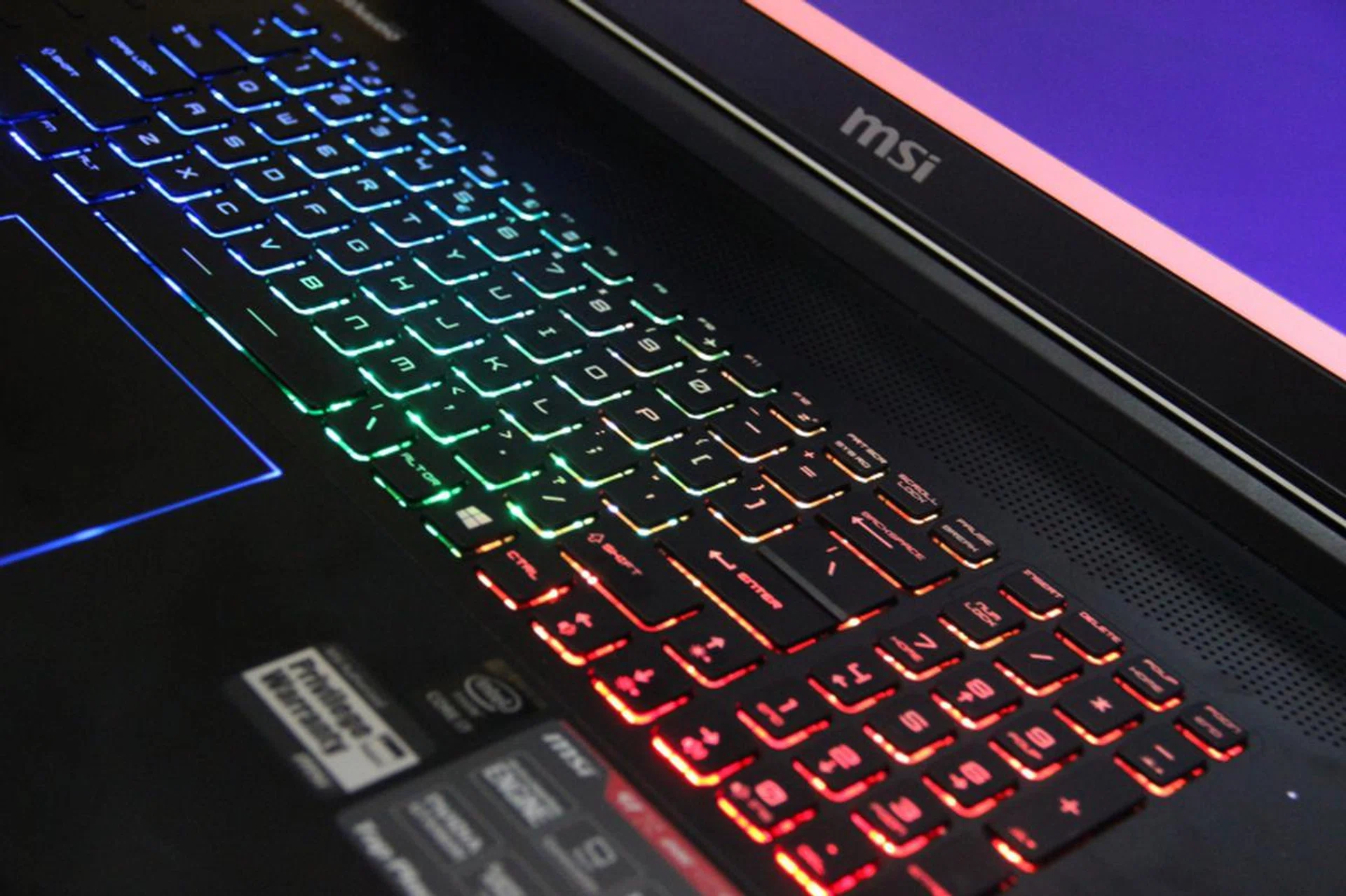 Lighted, the keyboard looks impressive.