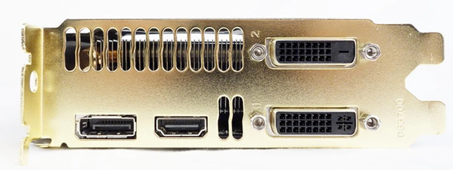 The video connectivity options include two DVI ports, one HDMI port and one DisplayPort output.