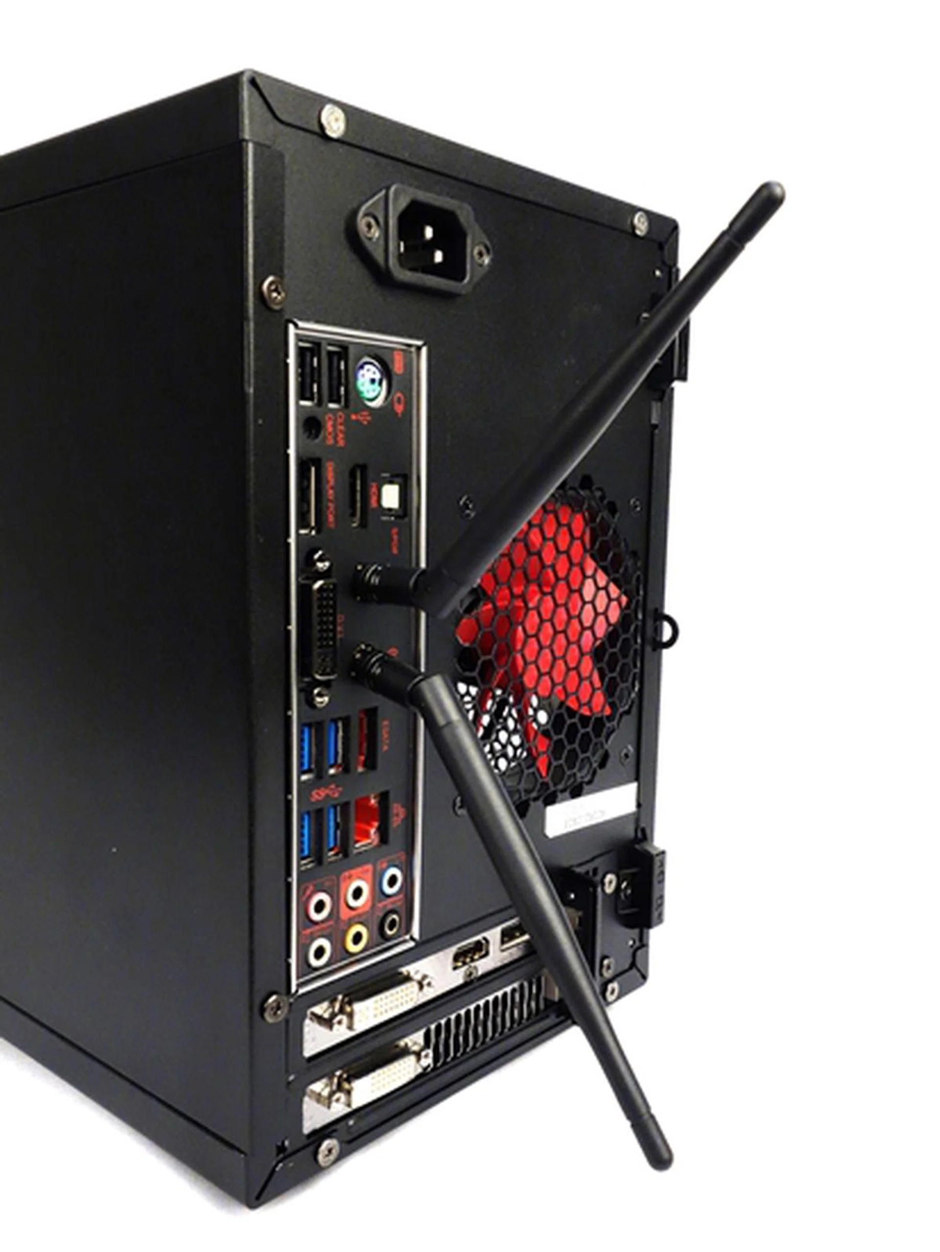 The MSI Z87I Gaming AC board has a pair of antennae for extending the range of its Wi-Fi/Bluetooth module.