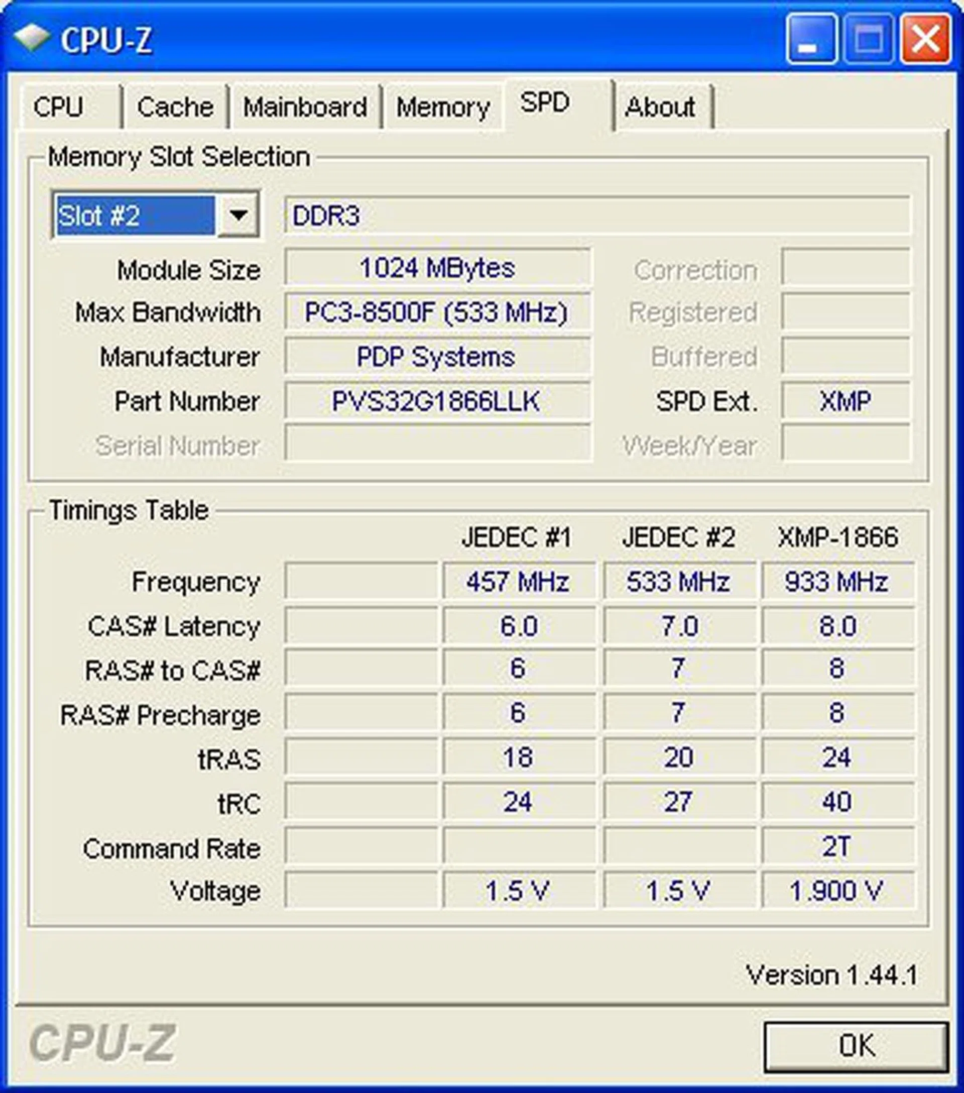Like the previous Extreme Performance memory, the Viper Fin memory is also based on DDR3-1066 chips, but has an XMP profile setting for DDR3-1866.