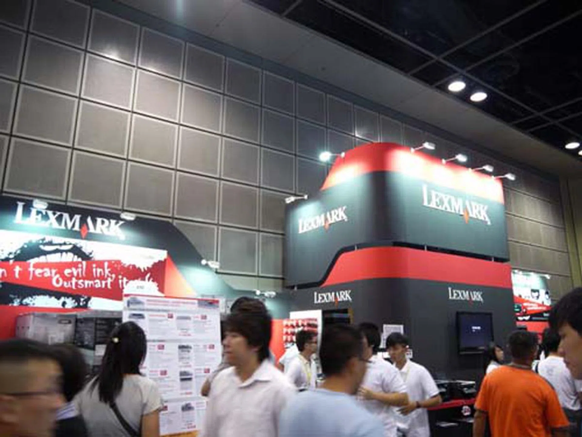 Hop by Lexmark's booth for printer deals, and they claim to have the world's lowest black in cost to help you save money!