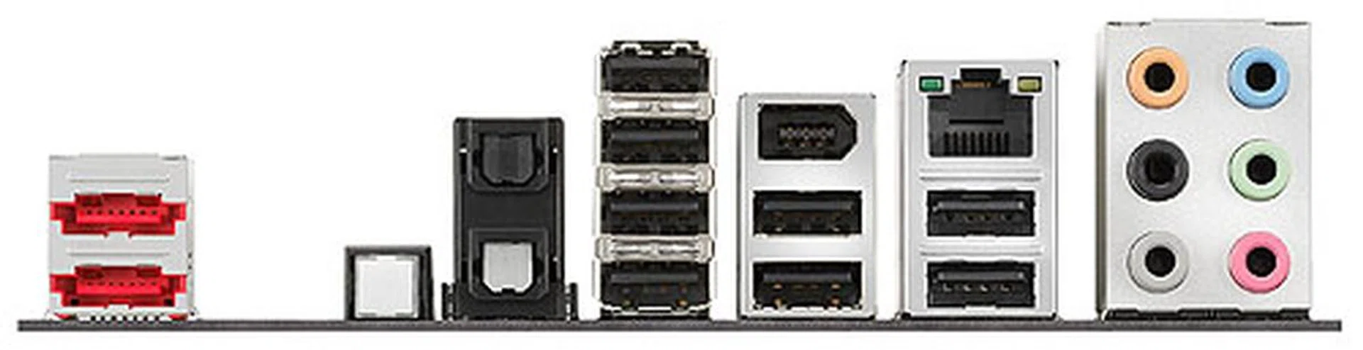 As expected, there are no legacy I/O connectors on this P55 motherboard. eSATA and USB ports are the way to go. And we mean lots of USB ports here, as the P55 can support up to 14 with its two independent EHCI controllers. Intel is even keeping up with the times with a button at the back known as Back-to-BIOS, which will bring the user to the BIOS at the next boot.