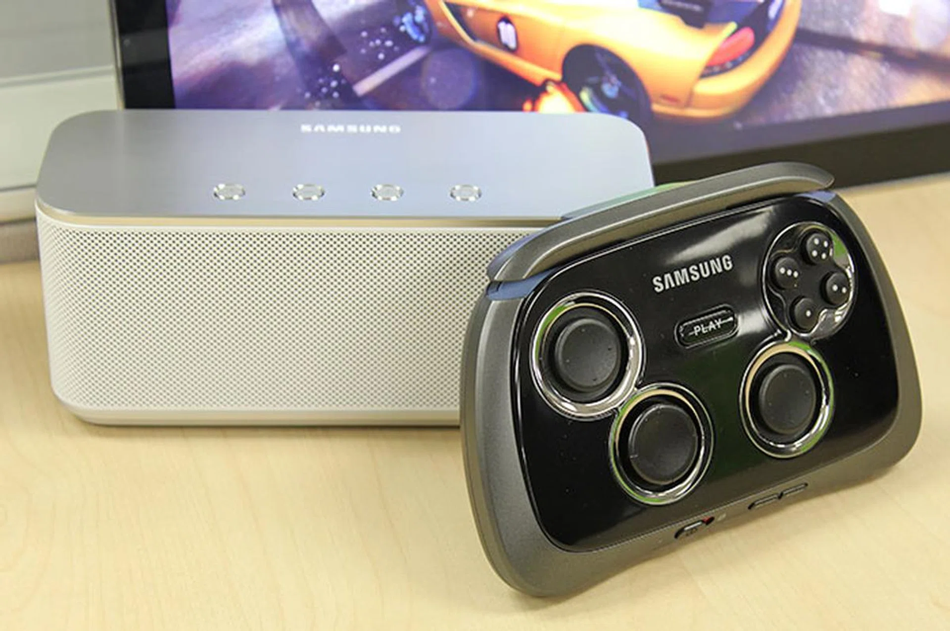 The Samsung GamePad and Bluetooth Speaker SB330 will bring gaming experience to another level. But they aren't exclusively for the Note Pro; recent Galaxy smartphones and tablets work with them too.