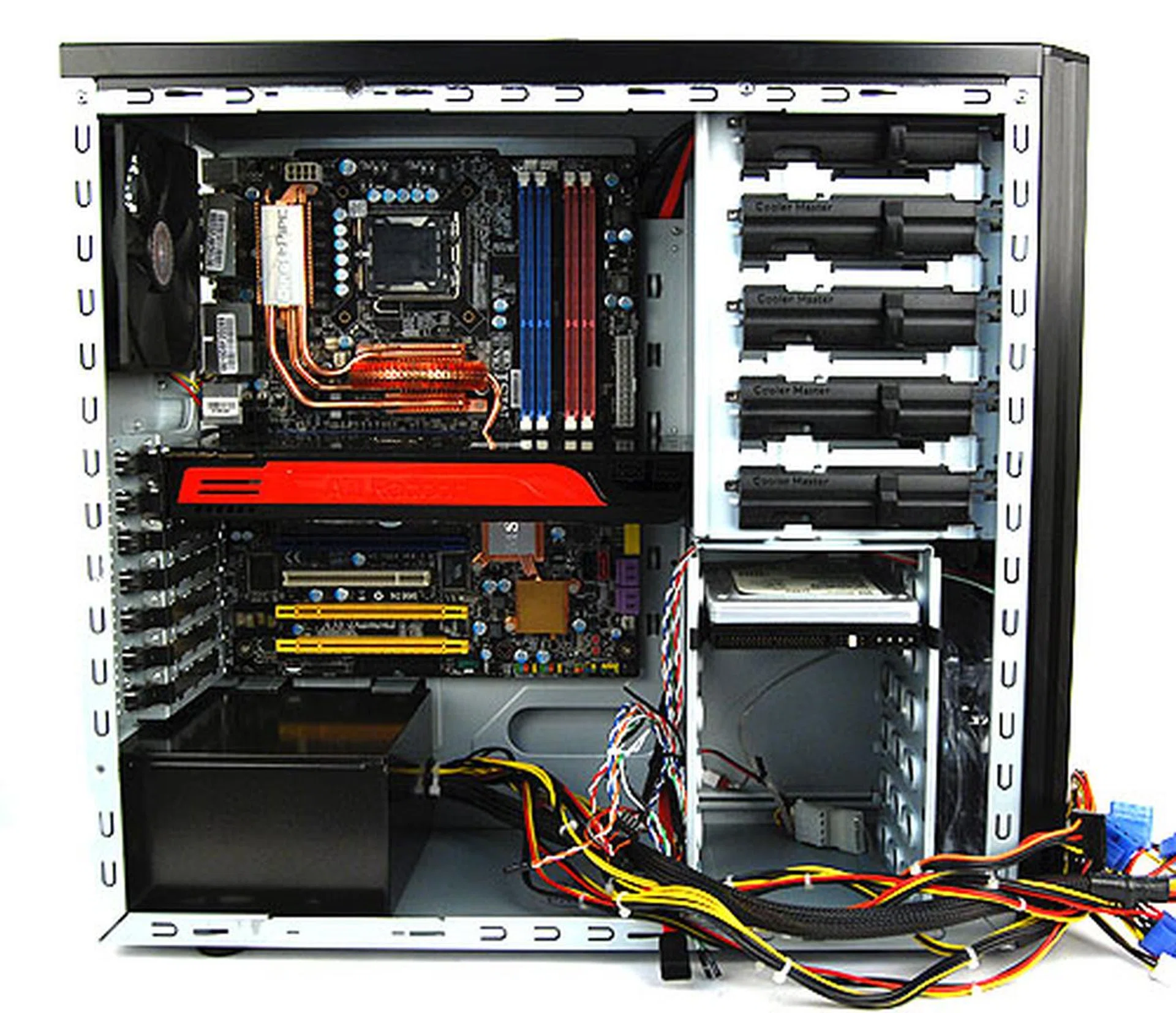 As you can see, the Centurion 5 II isn't the most spacious of casings. Getting the Radeon HD 5870 to fit was a bit of a challenge and would also mean giving up another optical drive bay.