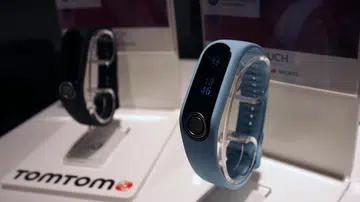 The TomTom Touch fitness tracker with body composition tracking, AKA the end to "honey, do I look fat?" questions. 