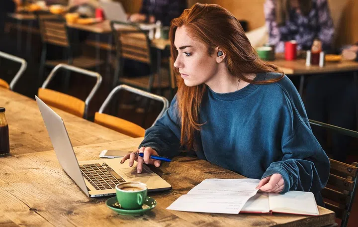 Jabra Elite 4 true wireless earbuds.