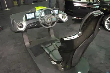 This is a mock-up of a driver's seat in a vehicle that features the NVIDIA Tegra 3 powering the display units.