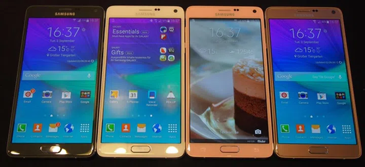 The Samsung Galaxy Note 4 comes in four  colors.