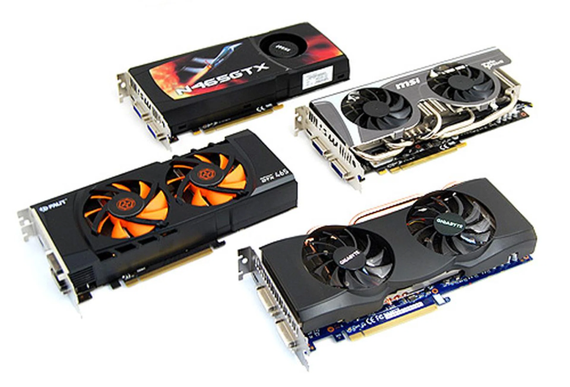 The MSI N465GTX Twin Frozr II stands out for its amazing overclocking ability, whereas the Gigabyte GTX 465 was as cool as the proverbial cucumber.