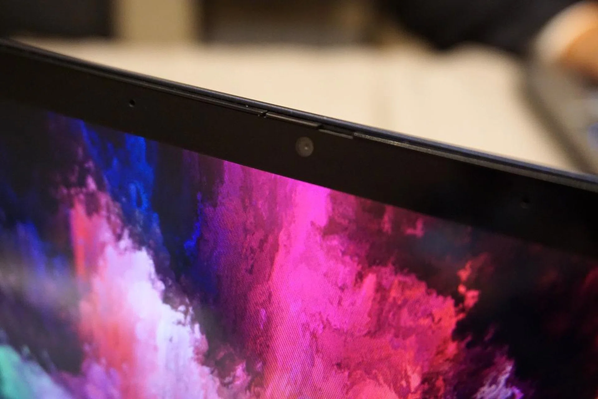 Now the top. Note the it has managed to squeeze in a webcam at the top of the screen and more so it's integrated with HP's Privacy Camera feature.