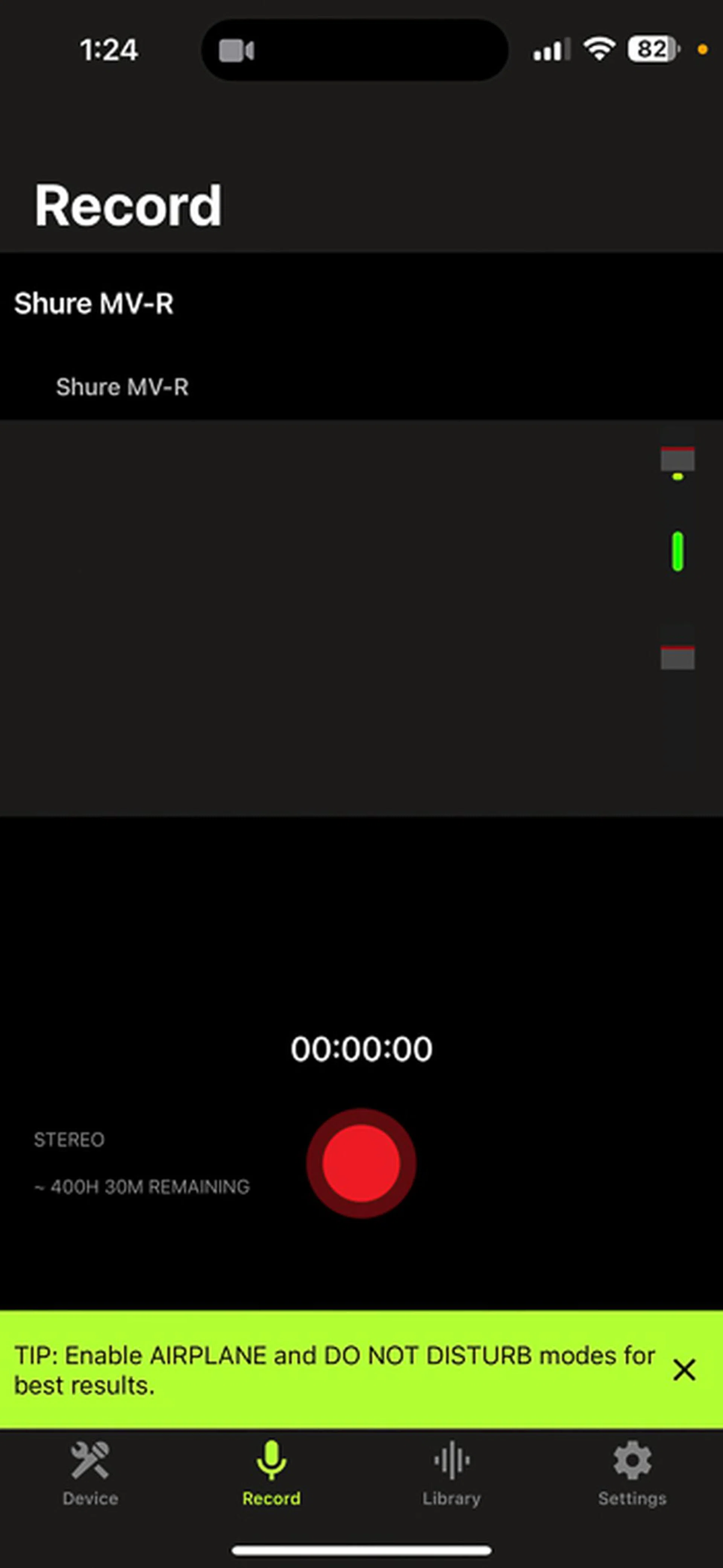 Wired mode via receiver.
