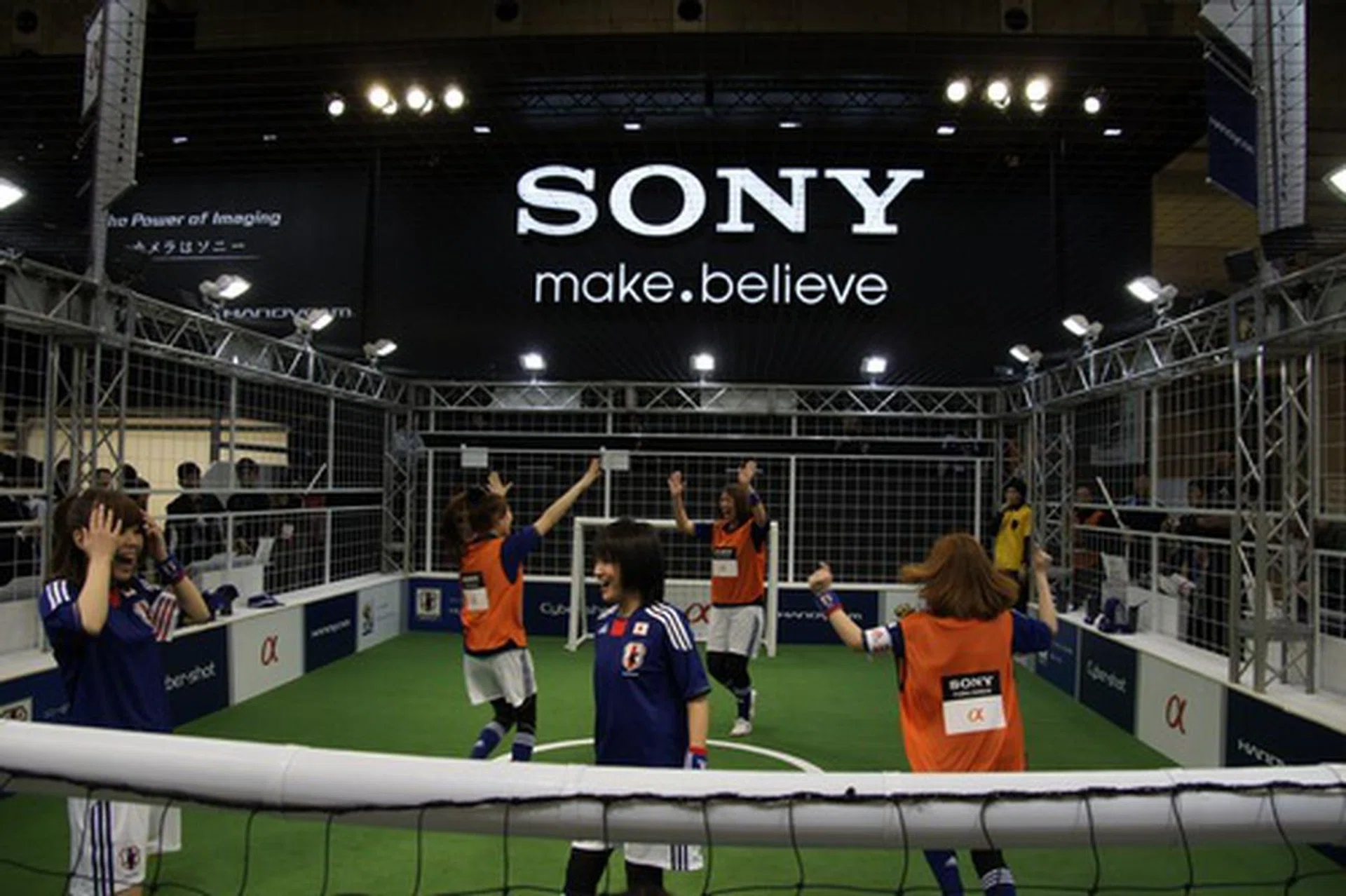 Sony had a all-day soccer game going on, with cameras lined all around to test shoot it with!