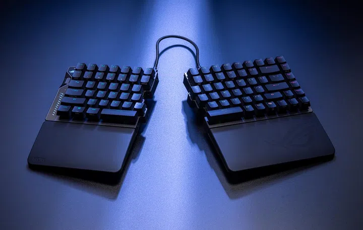 ROG is taking lessons from ergo keyboards. Photo: ASUS.