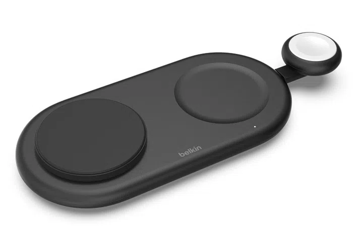The Belkin BoostCharge Pro 3-in-1 wireless charging pad with Qi2.