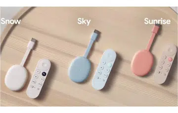The new Chromecast comes in three colours.