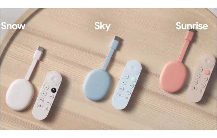 The new Chromecast comes in three colours.