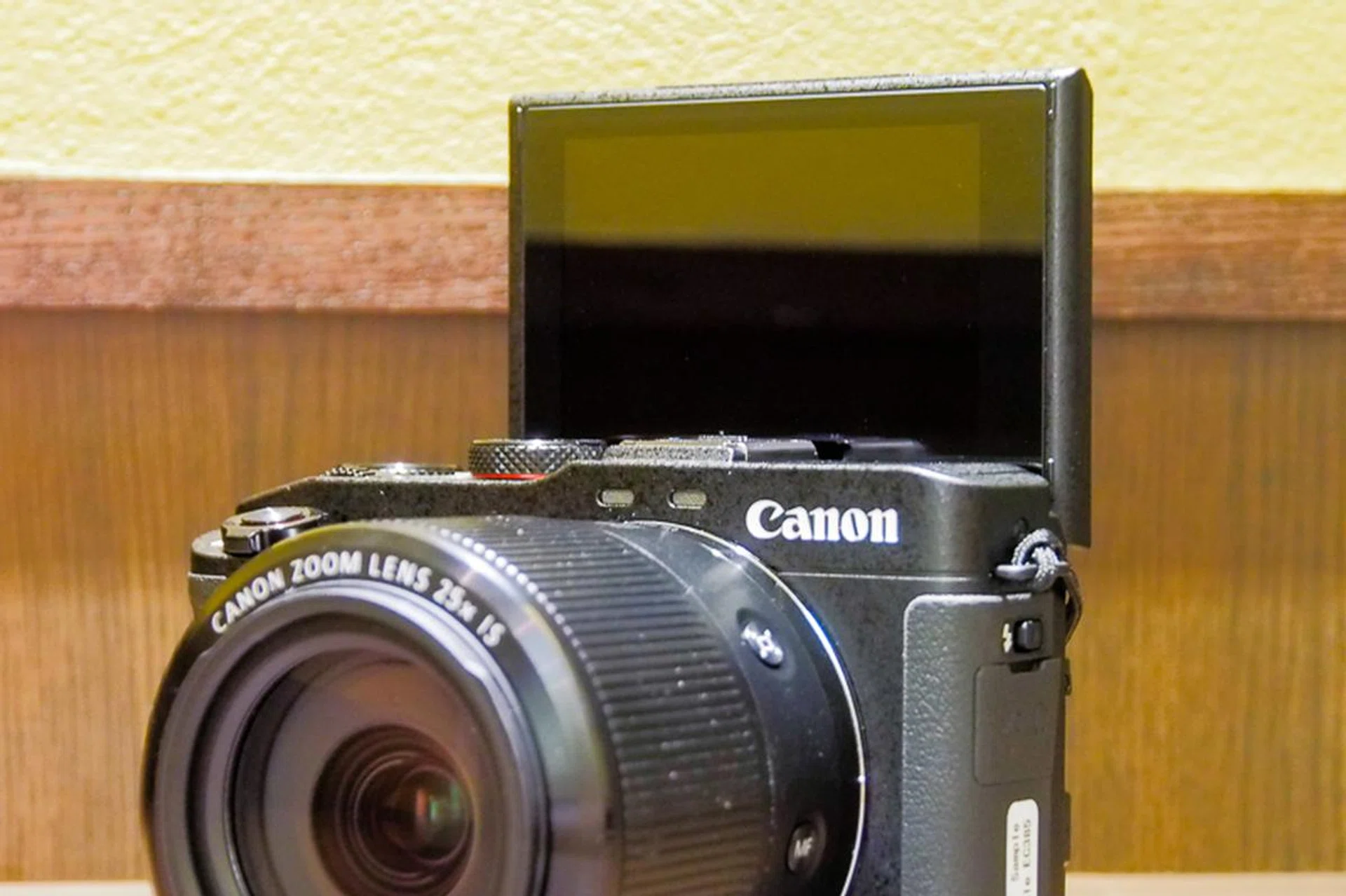 The 3", 1.62M dot touch-screen tilts up 180 degrees for selfie-times.