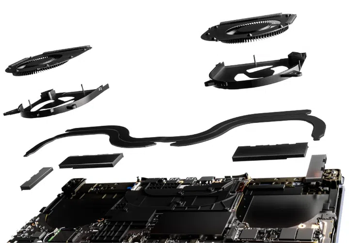 Cooling is a major concern and Lenovo spent a lot of time perfecting the cooling system in the Legion Slim 7i. (Image source: Lenovo)