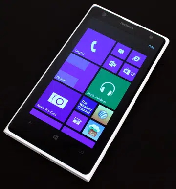 Our Lumia 1020 has AT&T's logo in the upper left corner as this phone is an exclusive to the network in the US.